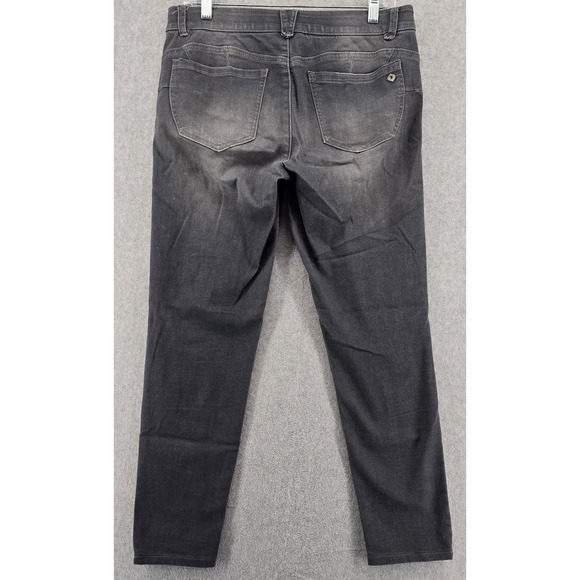 2 Pairs Democracy Jeans Womens 8 Skinny Black Gray Ab Tech Hemmed Stretch Denim - Picture 3 of 8
